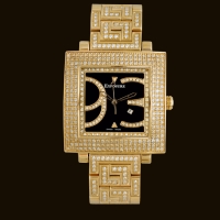 Quadrato Gold Dial2 Diamond Bracelet